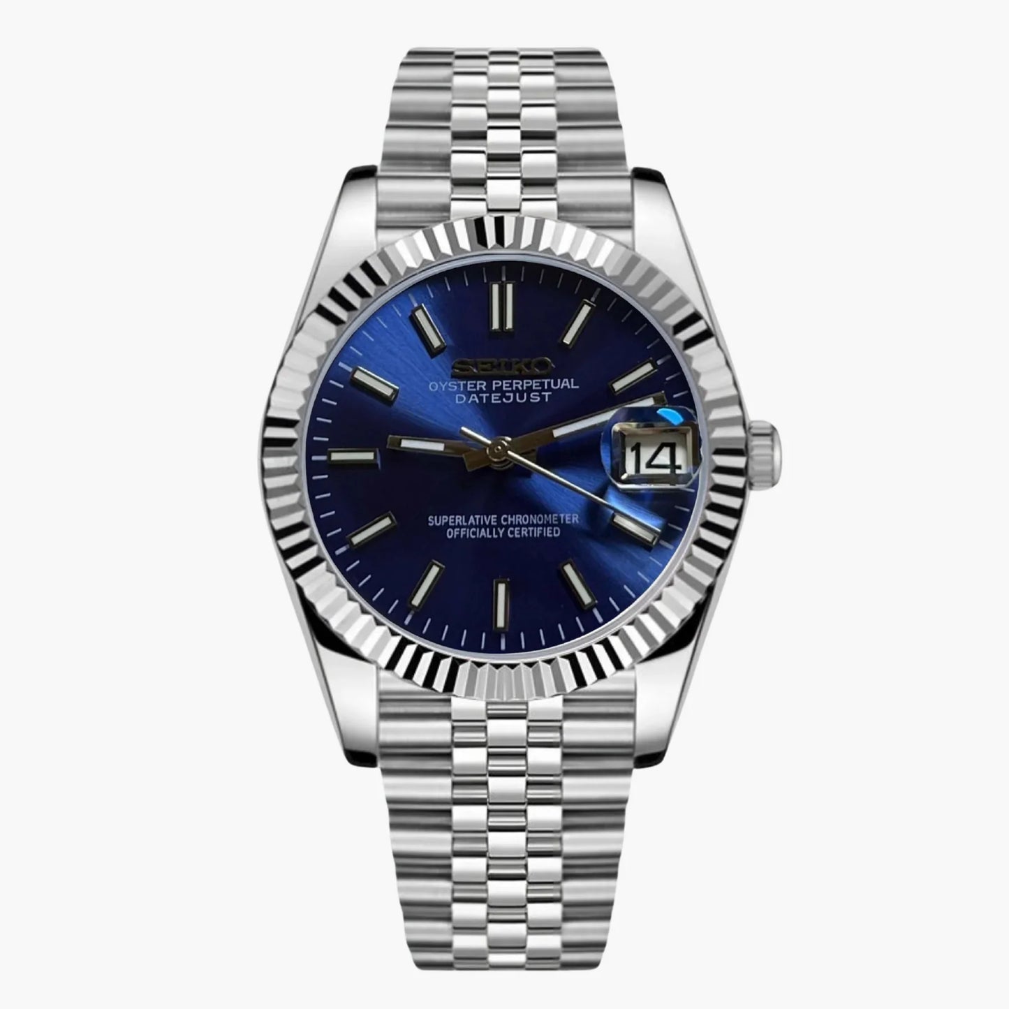 Seikojust | Navy blue - Datejust inspired Custom Seiko Mod