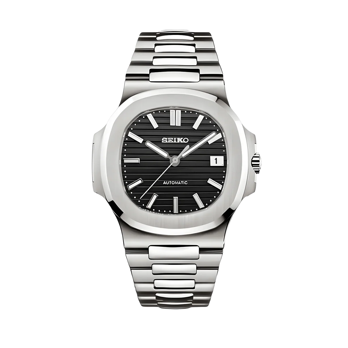 Nautiko | Black - Nautilus inspired Custom Seiko Mod