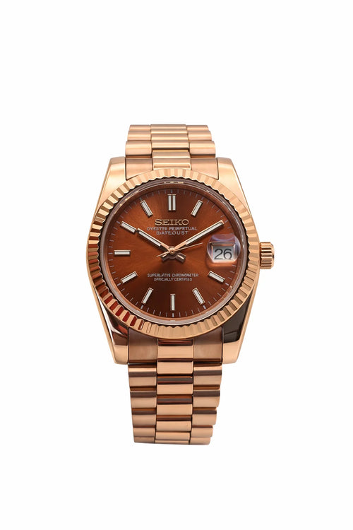 Seikojust | Rose gold with Chocolate dial