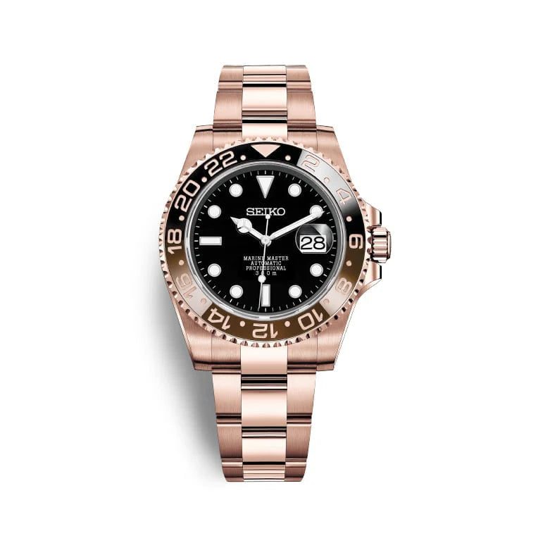 GMTeiko | Rose Gold/Black - GMT master II inspired Custom Seiko Mod