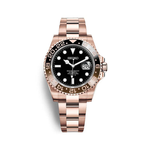 GMTeiko | Rose Gold/Black - GMT master II inspired Custom Seiko Mod