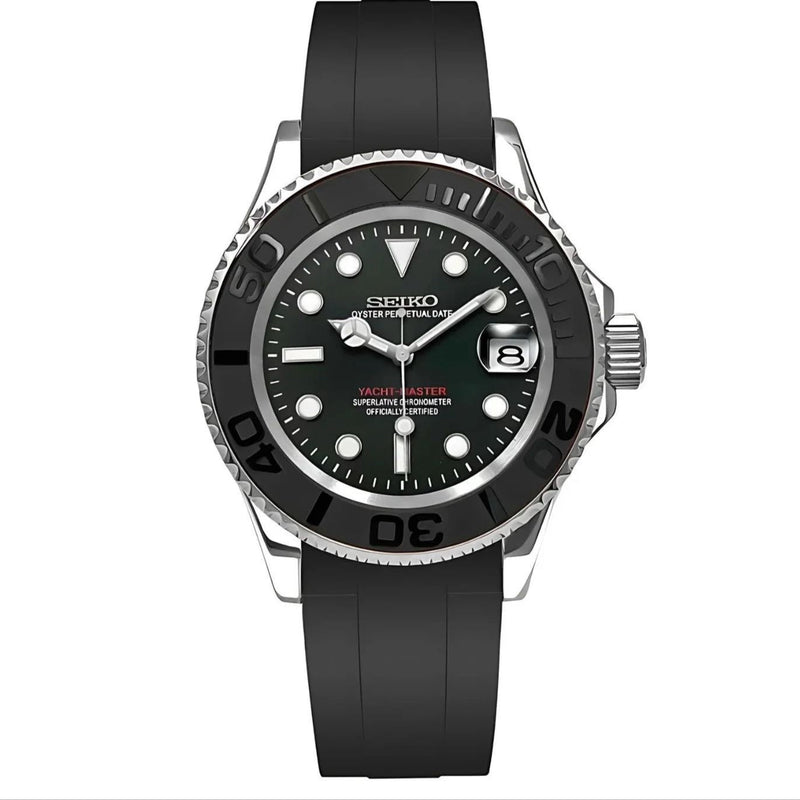Seikomaster | Black - Yacht Master inspired Custom Seiko Mod