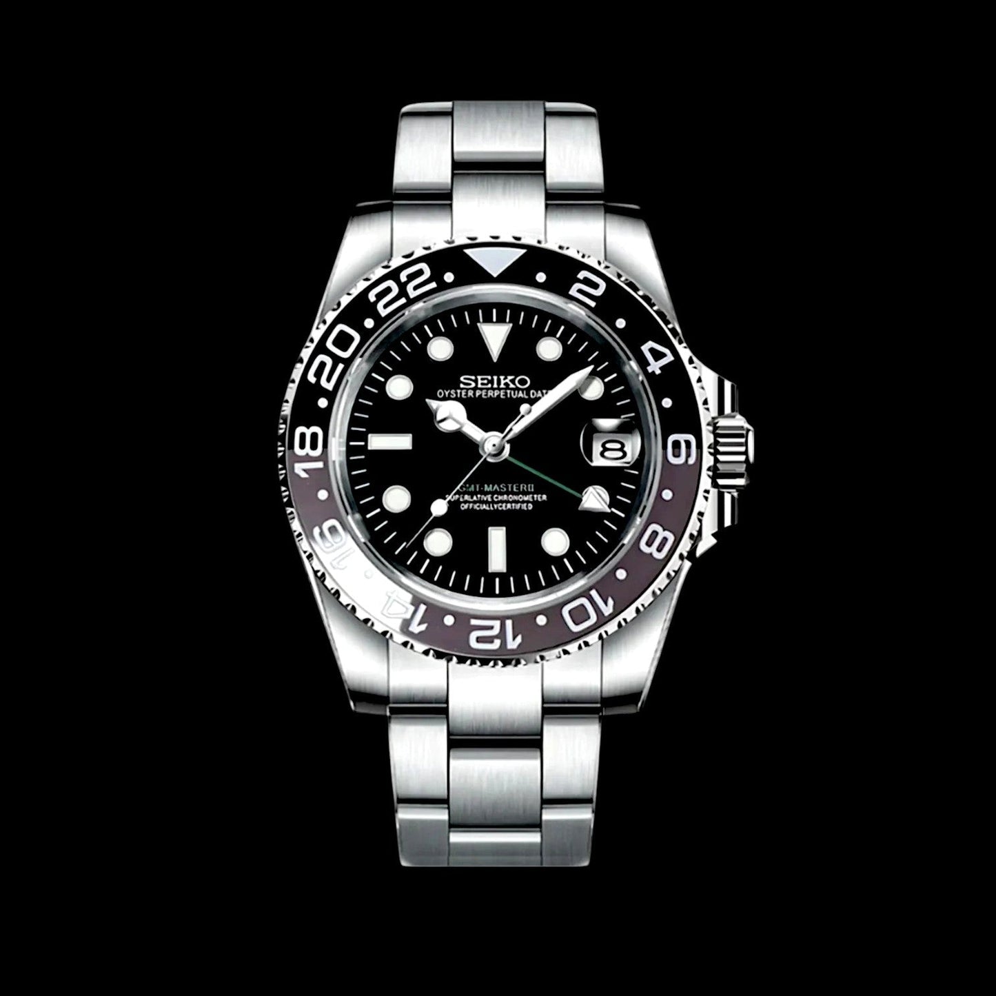 GMTeiko | Black/Grey - GMT master II inspired Custom Seiko Mod