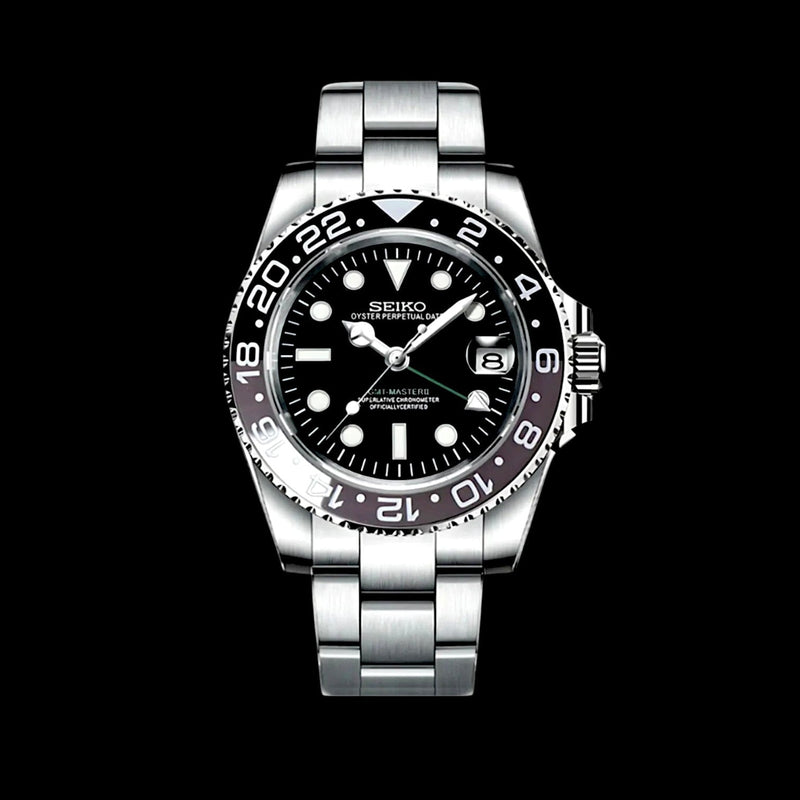 GMTeiko | Black/Grey - GMT master II inspired Custom Seiko Mod