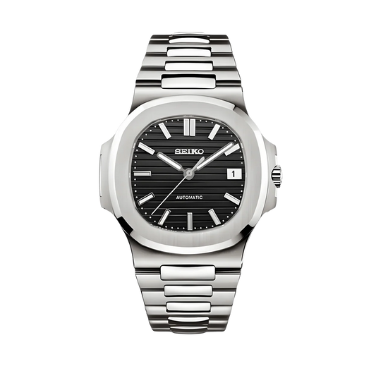 Nautiko | Black - Nautilus inspired Custom Seiko Mod