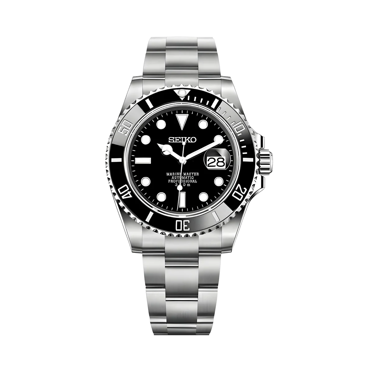 SeikoMariner | Silver-Black - Submariner inspired Custom Seiko Mod