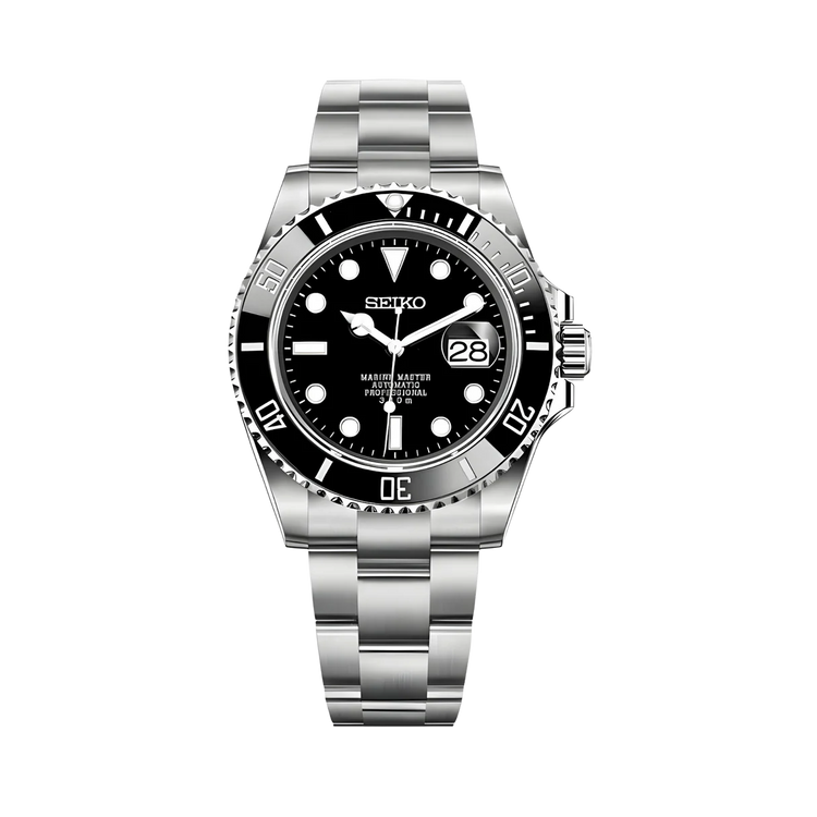 SeikoMariner | Silver-Black - Submariner inspired Custom Seiko Mod