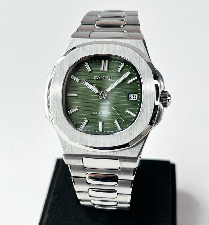 Nautiko | Olive - Nautilus inspired Custom Seiko Mod