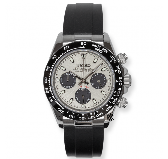 Seikona | Grey/Black - Daytona Meteorite inspired Custom Seiko Mod
