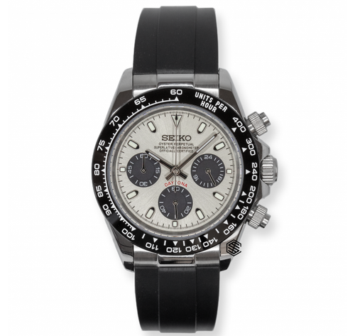 Seikona | Grey/Black - Daytona Meteorite inspired Custom Seiko Mod